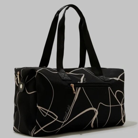 MALI & LILI | Weekender Duffle Travel Bag | Black | Geometric - Picture 2 of 15